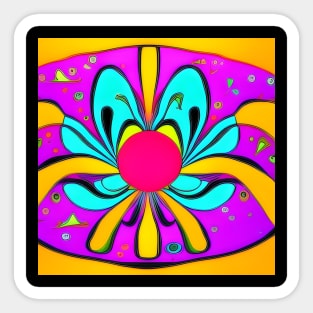 Psychedelic Flower | AI Generated design by @remlorart Sticker